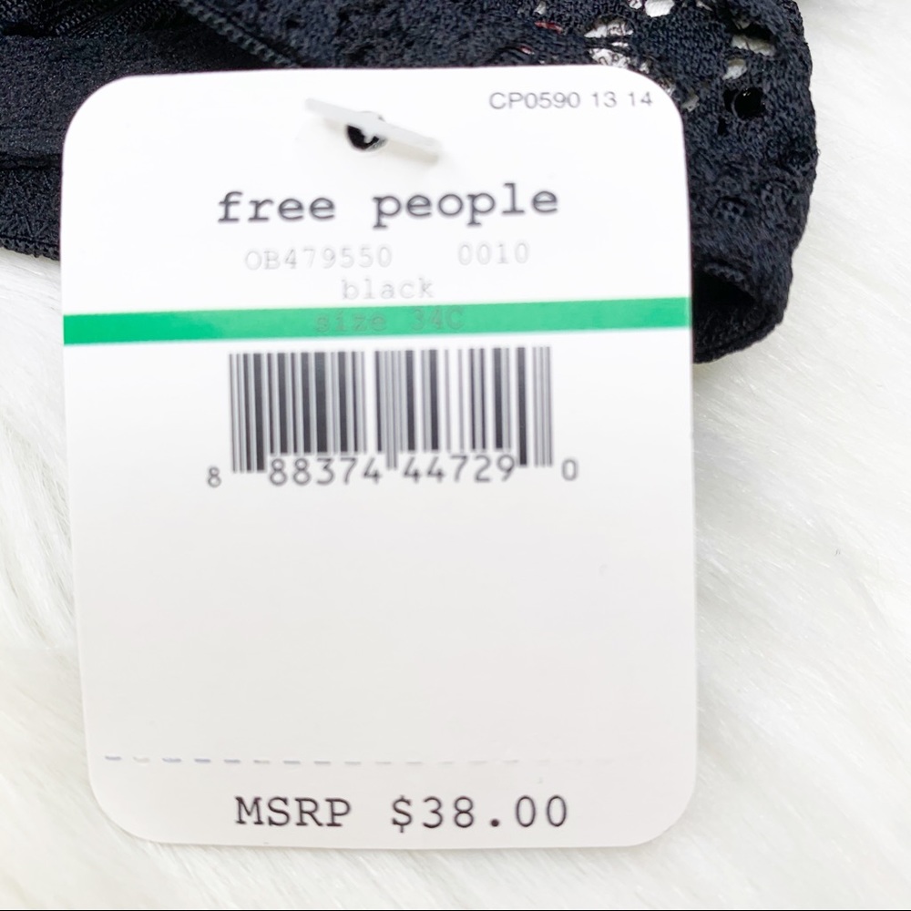 NWT Free People Black Slow Dance Lace Bra - Picture 4 of 6